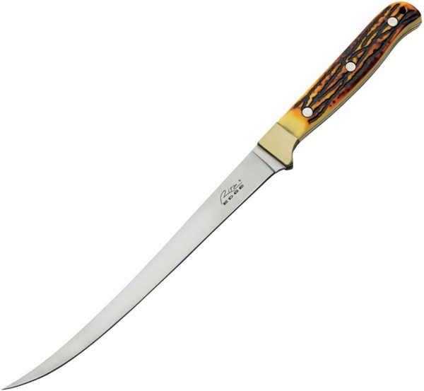 Rite Edge Fillet Knife Imitation Stag - Satin Blade