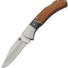 Rite Edge Lockback Wood - Satin Clip Point Blade