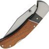Rite Edge Lockback Wood - Satin Clip Point Blade