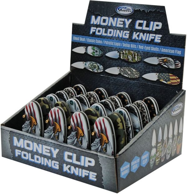 Rite Edge Money Clip Linerlock Folding Knife 24 Pc Display Set