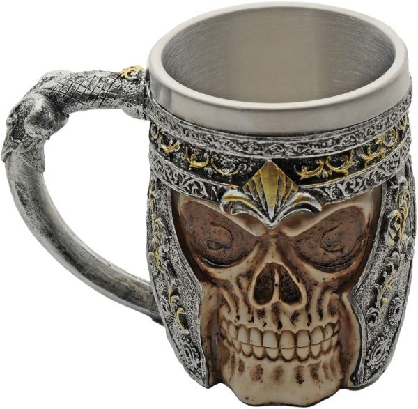 China Made Knight Skull Mug - Resin Stainless 500ml