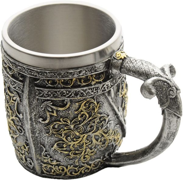 China Made Knight Skull Mug - Resin Stainless 500ml