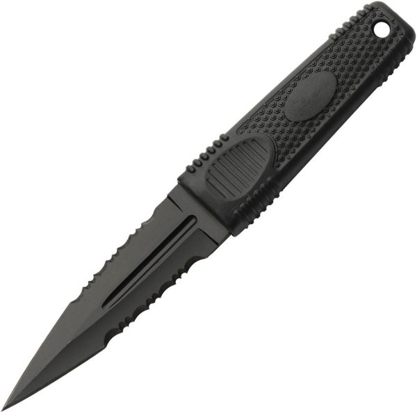 Rite Edge Battle Knife 4in Serrated Dagger Black