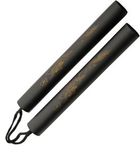 CN211624BK.jpg China Made Foam Nunchucks Black - 10 inch Practice