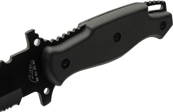 Rite Edge Ranger Tanto - 7 inch Black Serrated Blade