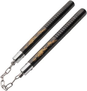 RiteEdge Nunchucks Wood - Black Gold Dragon