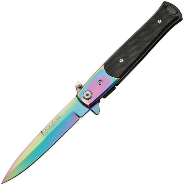CN300102RB.jpg Rite Edge Stiletto Linerlock A/O - Black G10 Handle