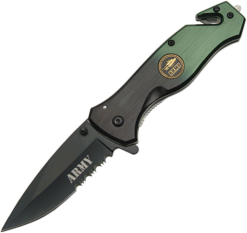 China Made Rescue Linerlock Assisted Opening Folding Knife 3.5" Black Blade