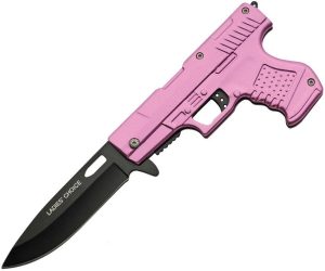 Rite Edge Gun Linerlock Assisted - Pink ABS Handle