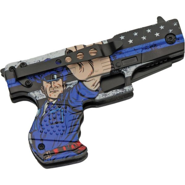 Rite Edge Gun Linerlock A/O Police - Black Stainless