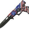 Rite Edge Gun Linerlock A/O Skull Flag - Black Stainless