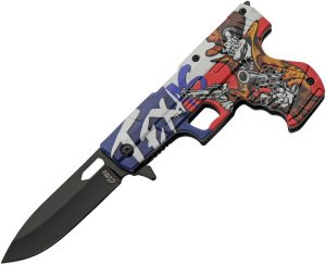 Rite Edge Gun Linerlock A/O Texas - Black Stainless