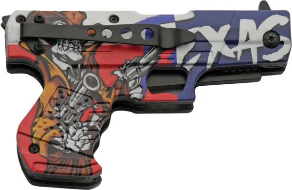 Rite Edge Gun Linerlock A/O Texas - Black Stainless