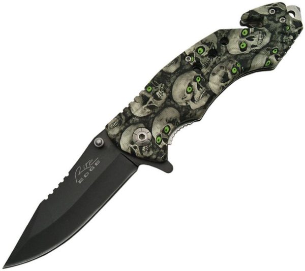 Rite Edge Skull Eyes Linerlock Assisted Opening