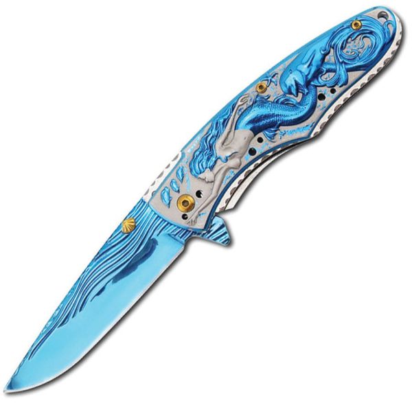 Rite Edge Mermaid Linerlock Blue Assisted Opening