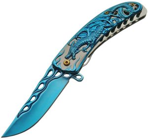 CN300400BL.jpg Rite Edge Dragon Linerlock Blue Assisted Opening