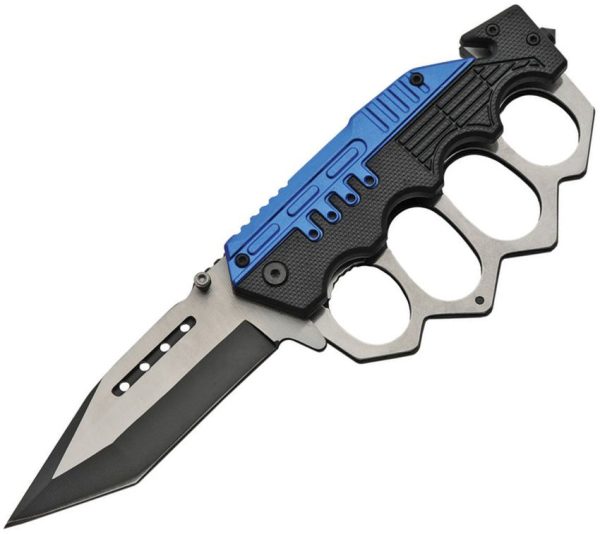 Rite Edge Combat Trench Linerlock Blue Tanto Knife