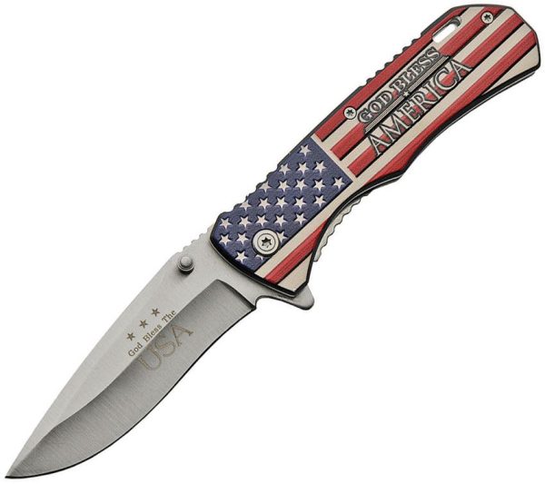 China Made America Linerlock A/O Drop Point Assisted Knife