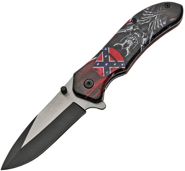 China Made Confederate Linerlock A/O Two-Tone Stainless