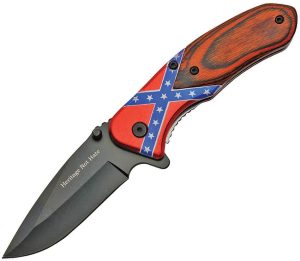 CN300475.jpg China Made Dixie Rebel Linerlock Folding Knife - Wood Handle