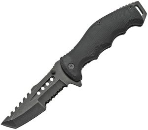CN300478.jpg China Made Linerlock A/O Assisted Opening - Black Tanto Blade