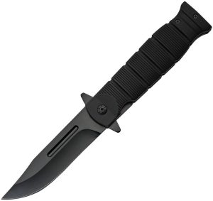 CN300480BK.jpg Rite Edge Linerlock Assisted Black Rubber Handle Knife