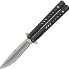China Made Linerlock A/O Assisted - Black Aluminum Handle