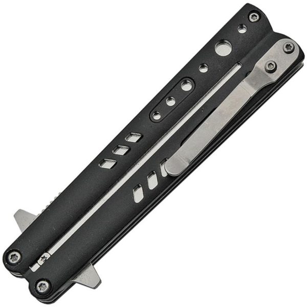 China Made Linerlock A/O Assisted - Black Aluminum Handle