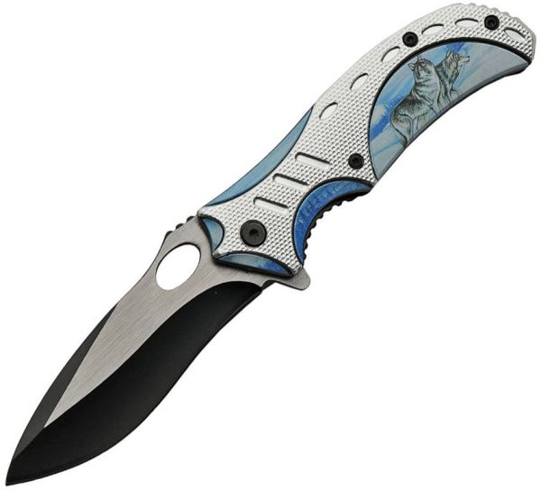 CN300490WF.jpg China Made Wolf Linerlock A/O - Two-Tone Blade