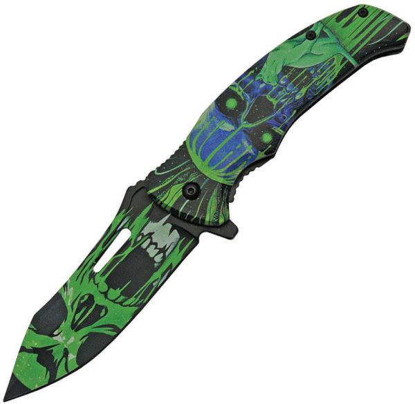 CN300503GN.jpg China Made Cat Eye Linerlock Green Folding Knife