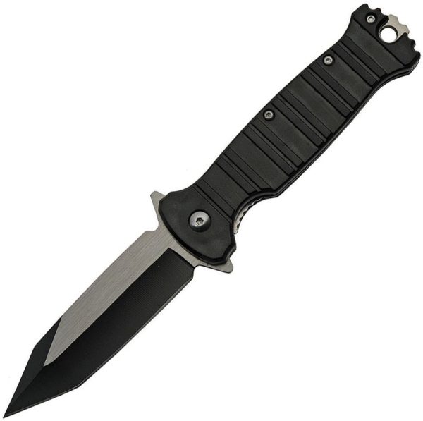 China Made Stripe Assisted Opening Linerlock Black