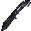 Rite Edge Back The Blue Linerlock - Black Finish