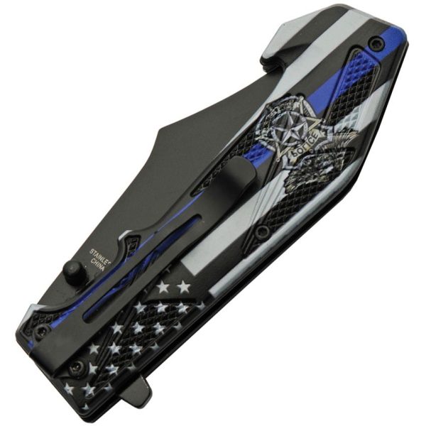 Rite Edge Back The Blue Linerlock - Black Finish