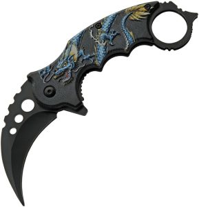 CN300539BL.jpg Rite Edge Dragon Linerlock Blue - Karambit Blade