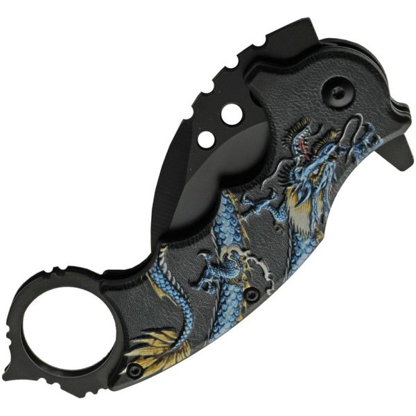 Rite Edge Dragon Linerlock Blue - Karambit Blade
