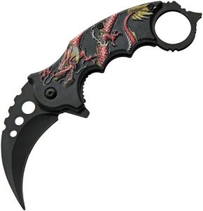 CN300539RD.jpg Rite Edge Dragon Linerlock Red - Karambit Blade