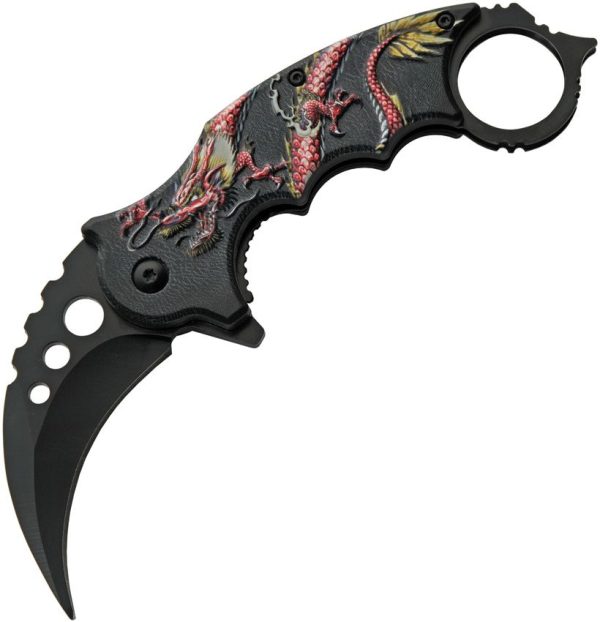 Rite Edge Dragon Linerlock Red - Karambit Blade