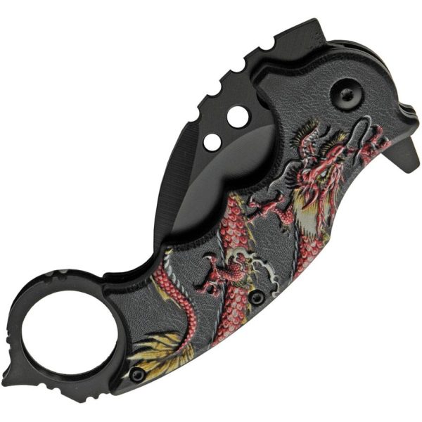 Rite Edge Dragon Linerlock Red - Karambit Blade