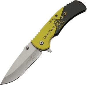 CN300543YB.jpg Rite Edge Don't Tread Linerlock - Yellow and Black