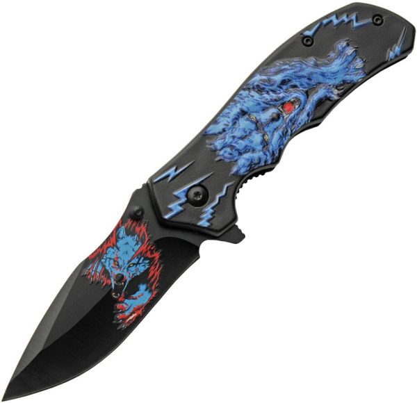 Rite Edge Linerlock Blue Wolf Folding Knife
