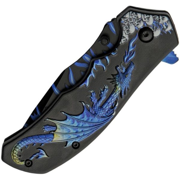 Rite Edge Dragon Flame Linerlock A/O Blue