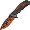 CN300549RD.jpg Rite Edge Dragon Flame Linerlock A/O Orange
