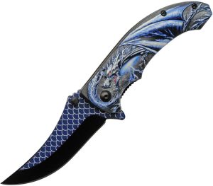 CN300551BL.jpg Rite Edge Dragon Scale Linerlock A/O Blue