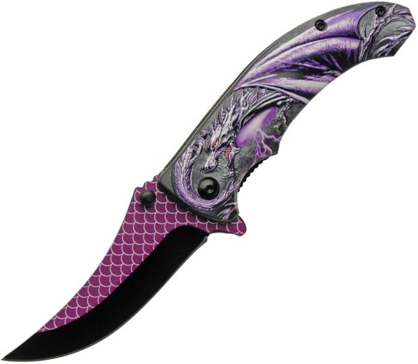 CN300551PU.jpg Rite Edge Dragon Scale Linerlock A/O Purple