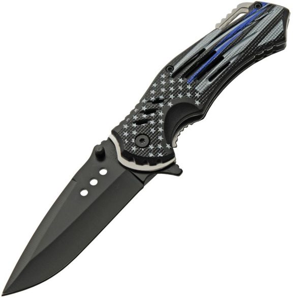 Rite Edge Police Flag Linerlock Folding Knife