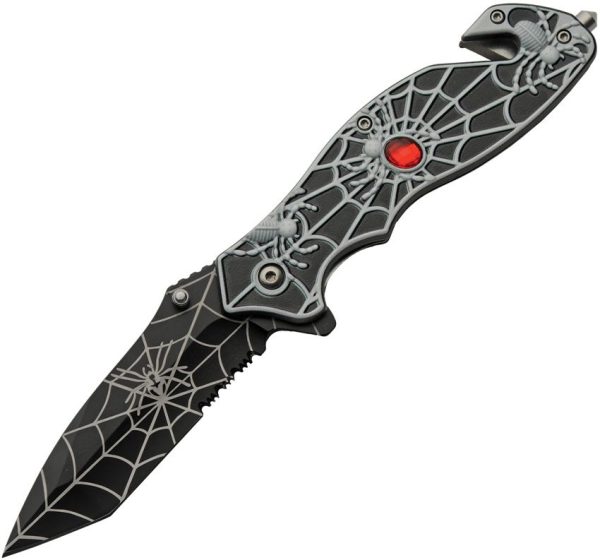 China Made Spider Web Linerlock A/O Black - Tanto