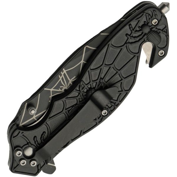 China Made Spider Web Linerlock A/O Black - Tanto