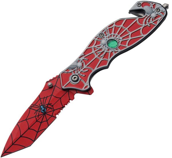 China Made Spider Web Linerlock A/O Red - Tanto