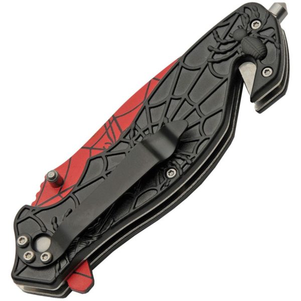 China Made Spider Web Linerlock A/O Red - Tanto