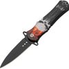 China Made Skull Linerlock A/O Flame Assisted Opening Knife
